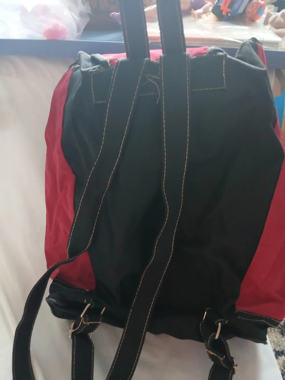 Vintage Looney Tunes Large Canvas Backpack Red/Black